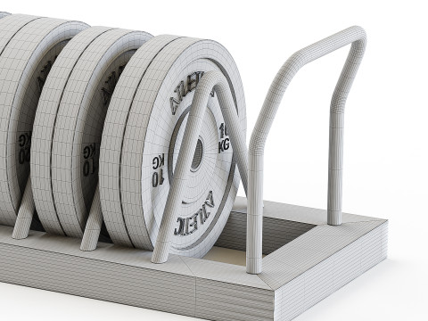 Tusker mobile weight plate rack Model 3D