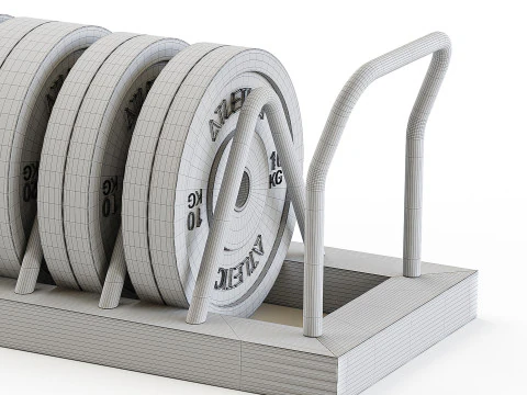 Tusker mobile weight plate rack 3D Model