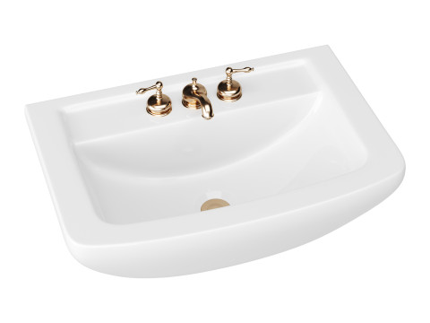 Vega Small Wall Mounted Bathroom Vessel Sink 3D Модель