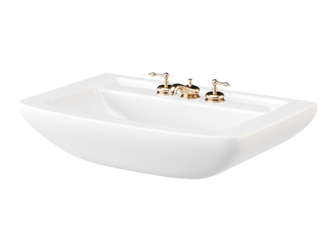 Vega Small Wall Mounted Bathroom Vessel Sink 3D Модель