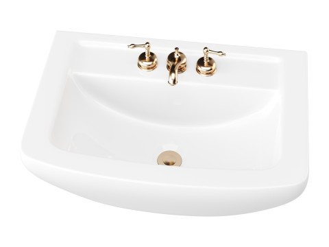 Vega Small Wall Mounted Bathroom Vessel Sink 3D Модель