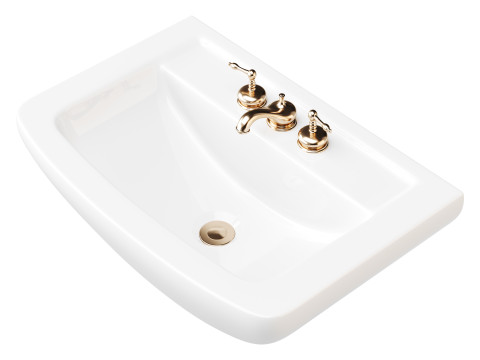 Vega Small Wall Mounted Bathroom Vessel Sink 3D Модель