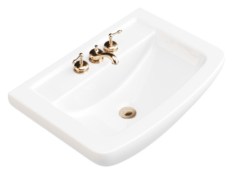 Vega Small Wall Mounted Bathroom Vessel Sink 3D Модель