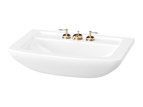 Vega Small Wall Mounted Bathroom Vessel Sink 3D Модель