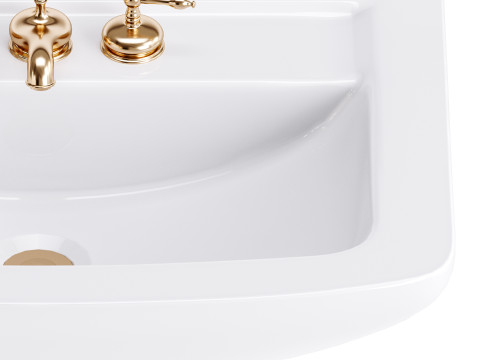 Vega Small Wall Mounted Bathroom Vessel Sink 3D Модель