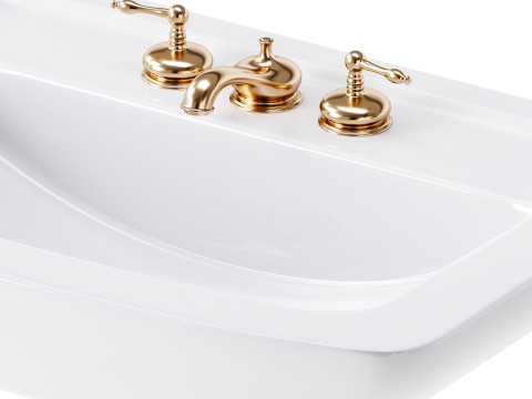 Vega Small Wall Mounted Bathroom Vessel Sink 3D Модель