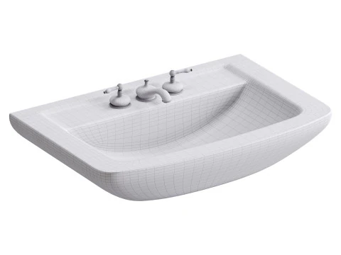 Lavabo da bagno a parete Vega Small Modello 3D