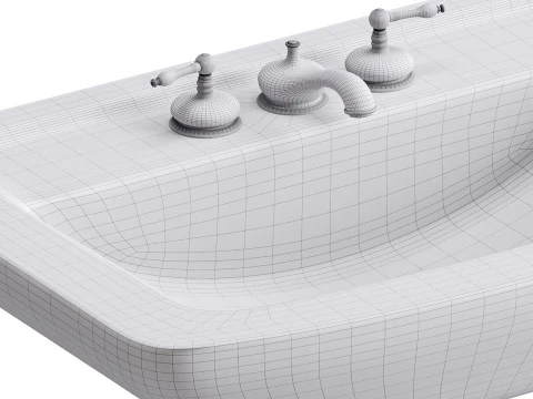 Lavabo da bagno a parete Vega Small Modello 3D