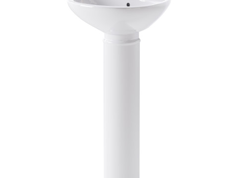 White Bathroom Sink 3D Model
