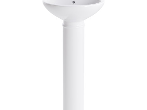 White Bathroom Sink 3D Model