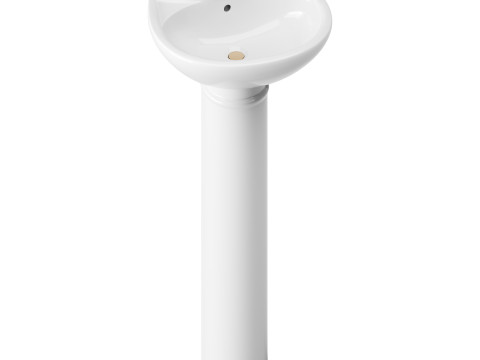 White Bathroom Sink 3D Model