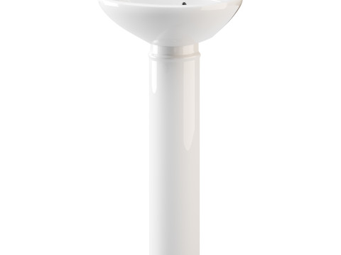 White Bathroom Sink 3D Model