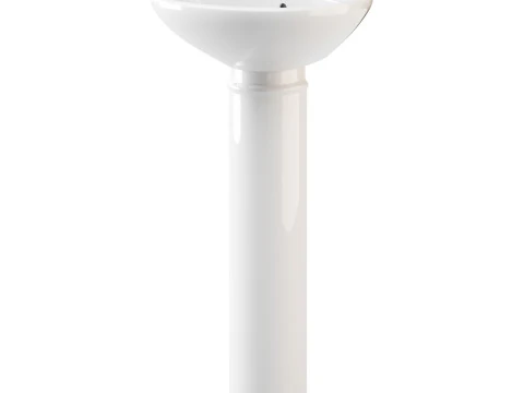 White Bathroom Sink 3D Model