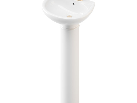 White Bathroom Sink 3D Model