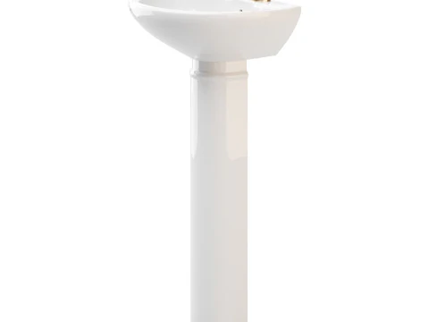 White Bathroom Sink 3D Model
