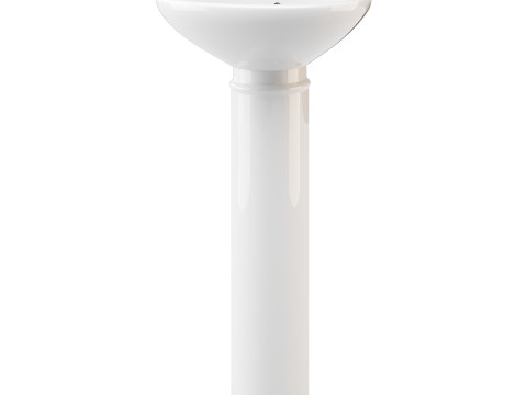 White Bathroom Sink 3D Model