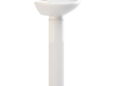 White Bathroom Sink 3D Model