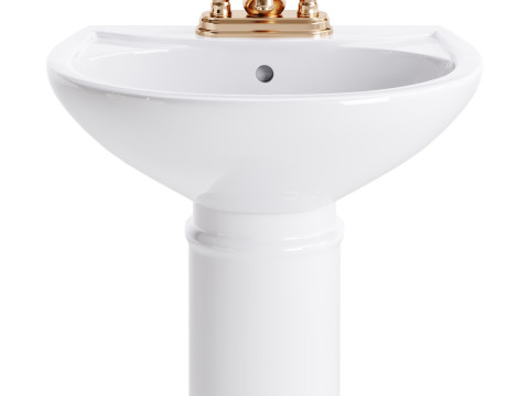 White Bathroom Sink 3D Model