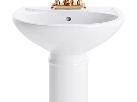 White Bathroom Sink 3D Model