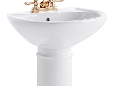 White Bathroom Sink 3D Model