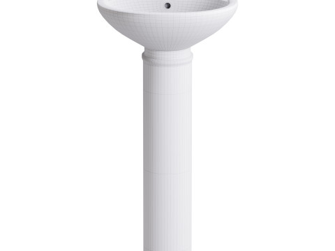 White Bathroom Sink 3D Model