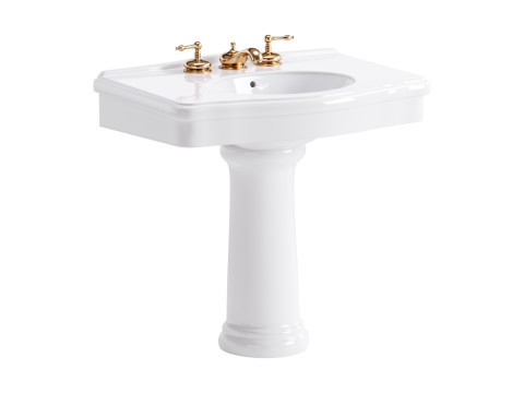 White Porcelain Bathroom Pedestal Sink Modelo 3D