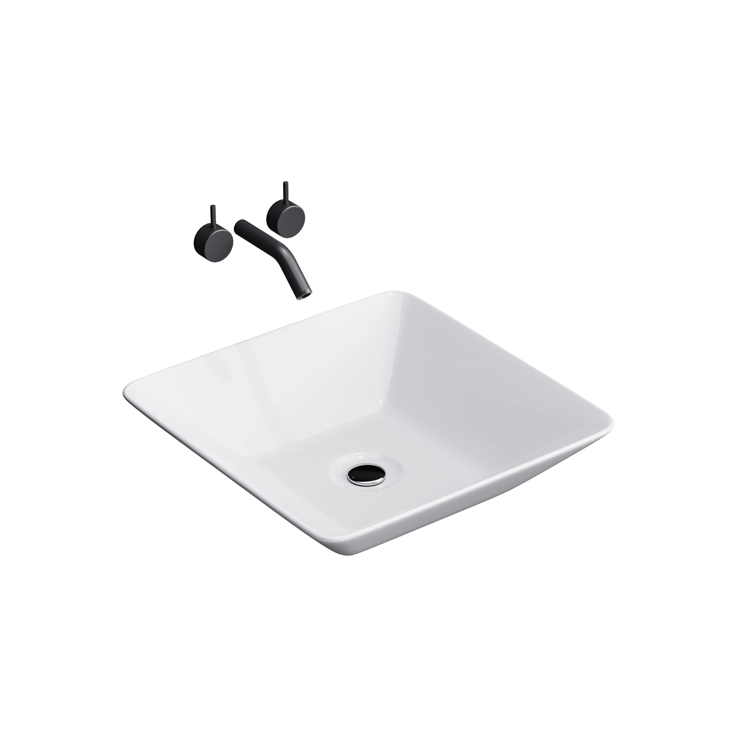 White Vessel Sink washbasin 3D Model .c4d .max .obj .3ds .fbx .stl .blend 
