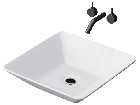 White Vessel Sink washbasin Modèle 3D