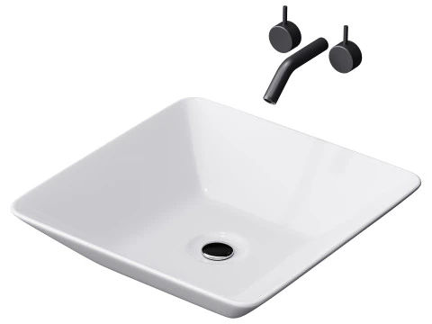 White Vessel Sink washbasin 3D Model