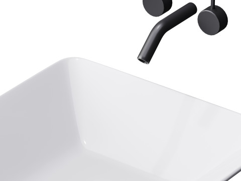 White Vessel Sink washbasin Modèle 3D