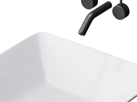 White Vessel Sink washbasin 3D Model