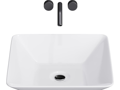 White Vessel Sink washbasin Modèle 3D