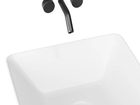 White Vessel Sink washbasin 3D Model
