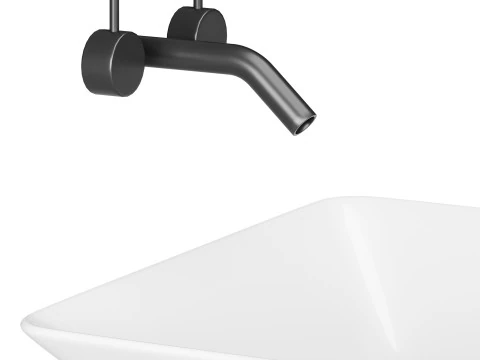 White Vessel Sink washbasin 3D Model