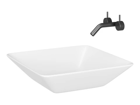 White Vessel Sink washbasin 3D Model