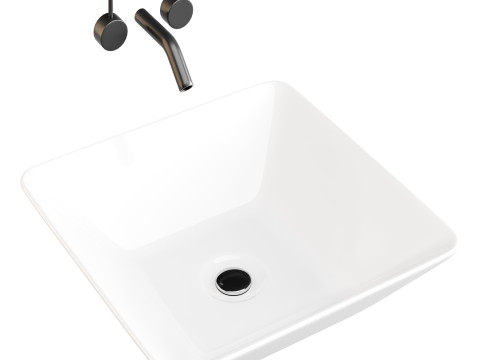 White Vessel Sink washbasin Modèle 3D