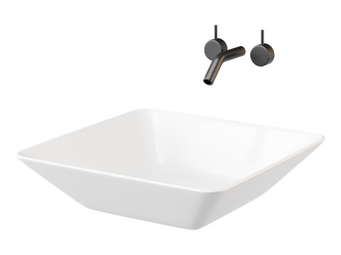 White Vessel Sink washbasin Modèle 3D