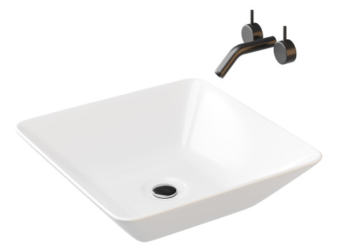 White Vessel Sink washbasin Modèle 3D