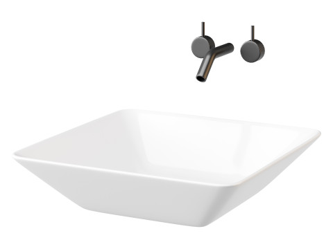 White Vessel Sink washbasin Modèle 3D