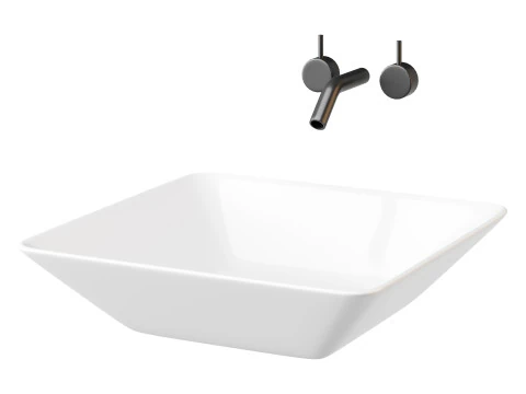 White Vessel Sink washbasin 3D Model