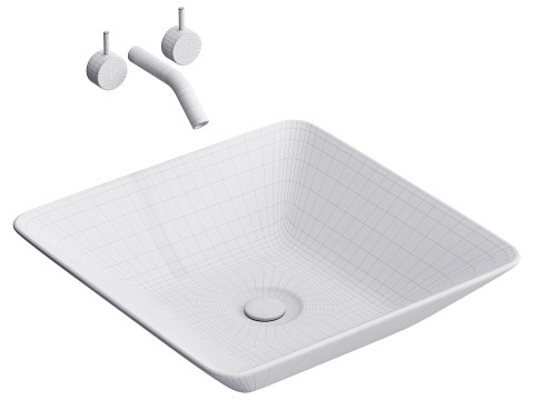 White Vessel Sink washbasin Modèle 3D