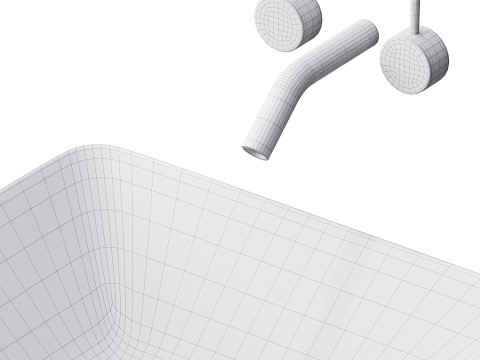 White Vessel Sink washbasin Modèle 3D