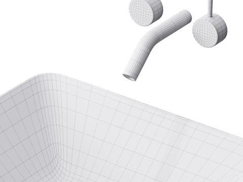 White Vessel Sink washbasin 3D Model