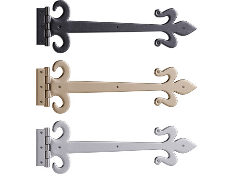 Wrought Iron Flush Mount Door Hinge 3D Model