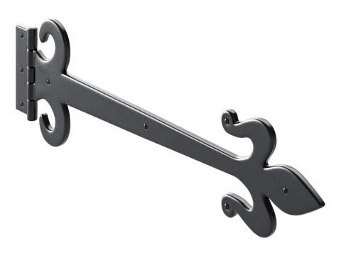 Wrought Iron Flush Mount Door Hinge 3D Model