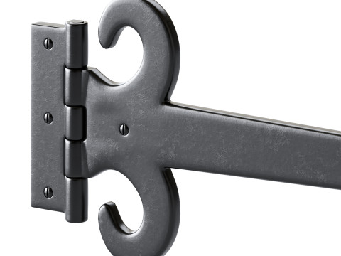 Wrought Iron Flush Mount Door Hinge Modelo 3D