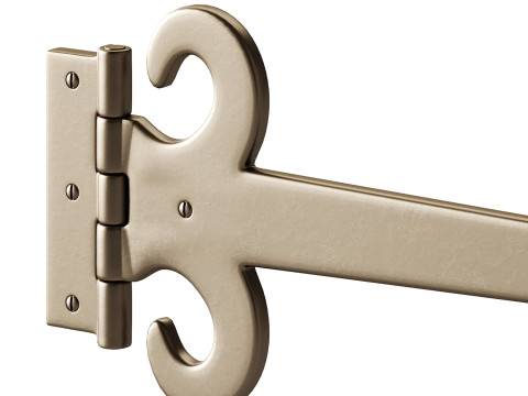 Wrought Iron Flush Mount Door Hinge Modelo 3D