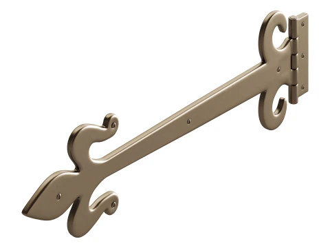 Wrought Iron Flush Mount Door Hinge 3D Model