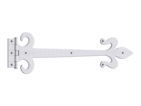 Wrought Iron Flush Mount Door Hinge Modelo 3D