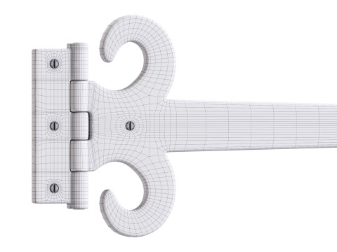 Wrought Iron Flush Mount Door Hinge Modelo 3D